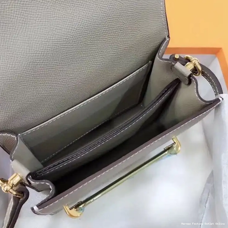 Affordable Gold Hermes In Hardware Grey Bag Epsom Roulis Leather 0505